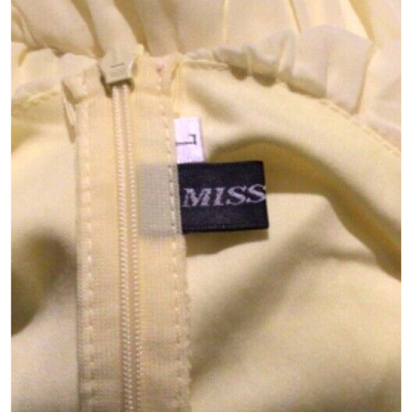 Miss Ord Yellow Balloon Sleeve Tiered Dress Flowy Womens Size L Statement Dress - Picture 2 of 3